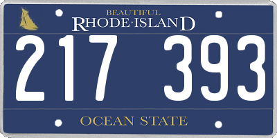 RI license plate 217393