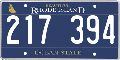 RI license plate 217394