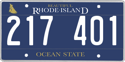 RI license plate 217401