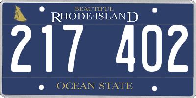 RI license plate 217402