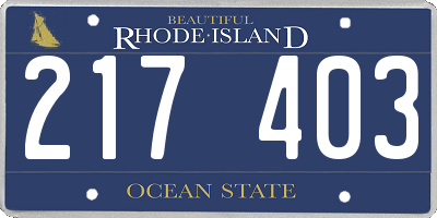 RI license plate 217403