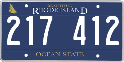 RI license plate 217412