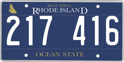 RI license plate 217416