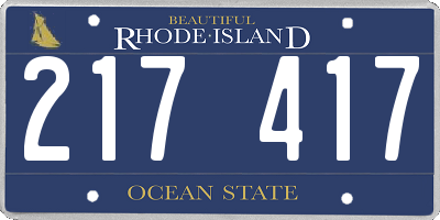 RI license plate 217417