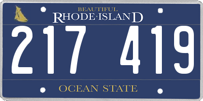 RI license plate 217419