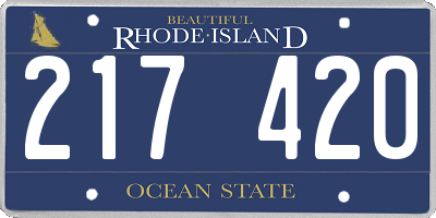RI license plate 217420
