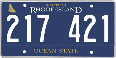 RI license plate 217421