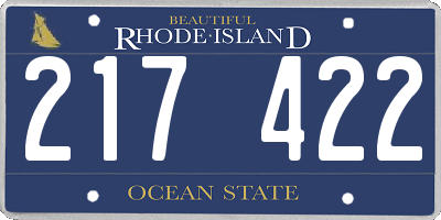 RI license plate 217422