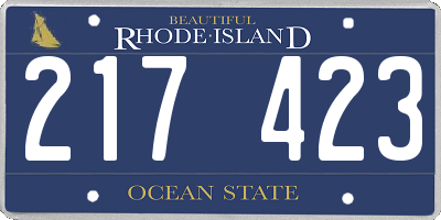 RI license plate 217423
