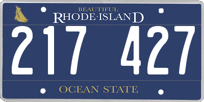 RI license plate 217427