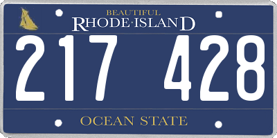 RI license plate 217428