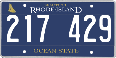 RI license plate 217429