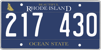 RI license plate 217430