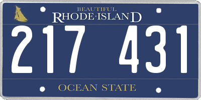 RI license plate 217431