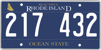 RI license plate 217432