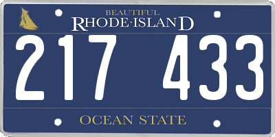 RI license plate 217433