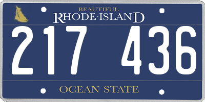 RI license plate 217436