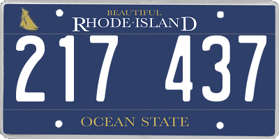 RI license plate 217437