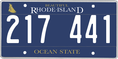 RI license plate 217441