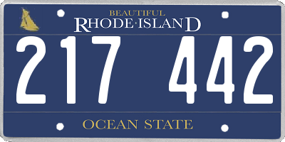 RI license plate 217442