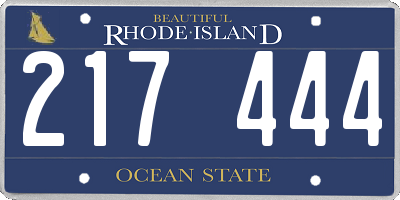 RI license plate 217444