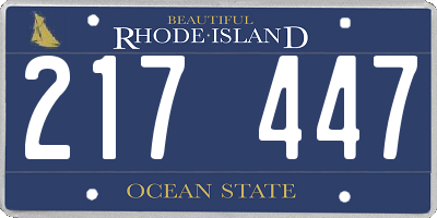 RI license plate 217447