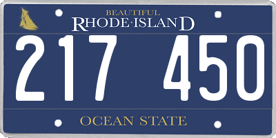 RI license plate 217450