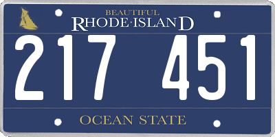 RI license plate 217451