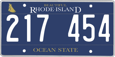RI license plate 217454