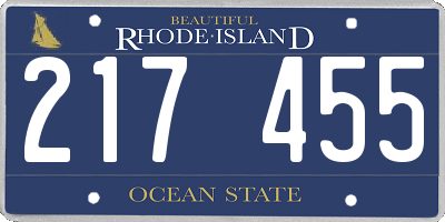 RI license plate 217455