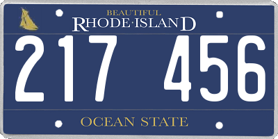 RI license plate 217456