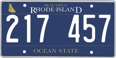 RI license plate 217457