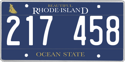 RI license plate 217458