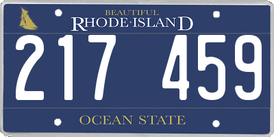 RI license plate 217459