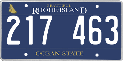 RI license plate 217463