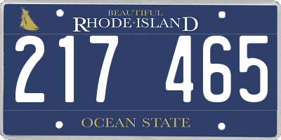 RI license plate 217465