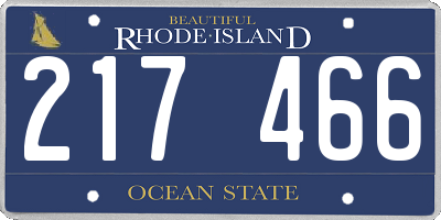 RI license plate 217466
