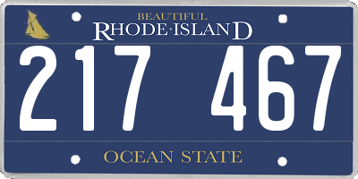 RI license plate 217467