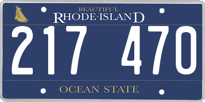 RI license plate 217470