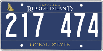 RI license plate 217474