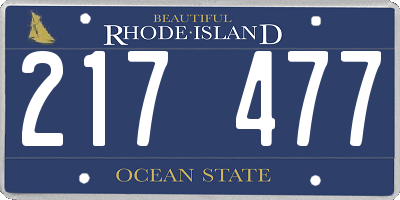 RI license plate 217477