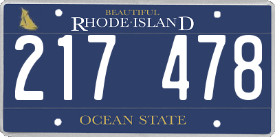 RI license plate 217478