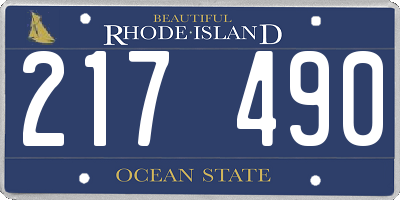 RI license plate 217490