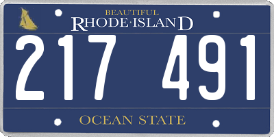 RI license plate 217491