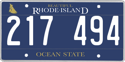RI license plate 217494
