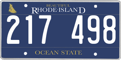 RI license plate 217498