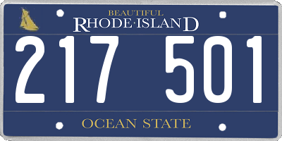 RI license plate 217501