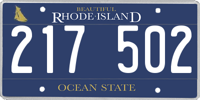 RI license plate 217502