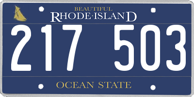 RI license plate 217503