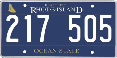 RI license plate 217505